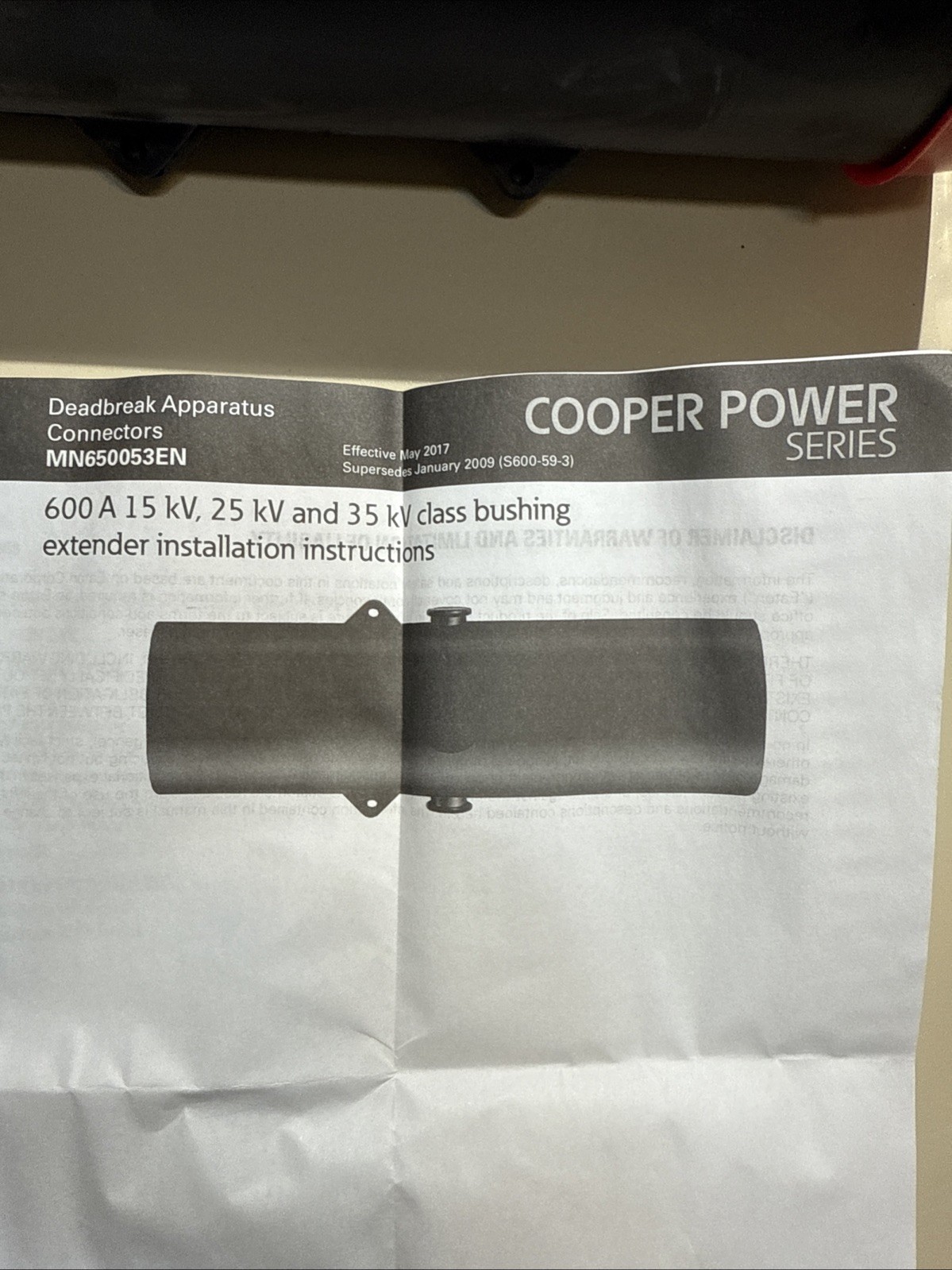 Cooper Power SYSTEMS Bushing Extender 35KV 600A DBE635 new in box