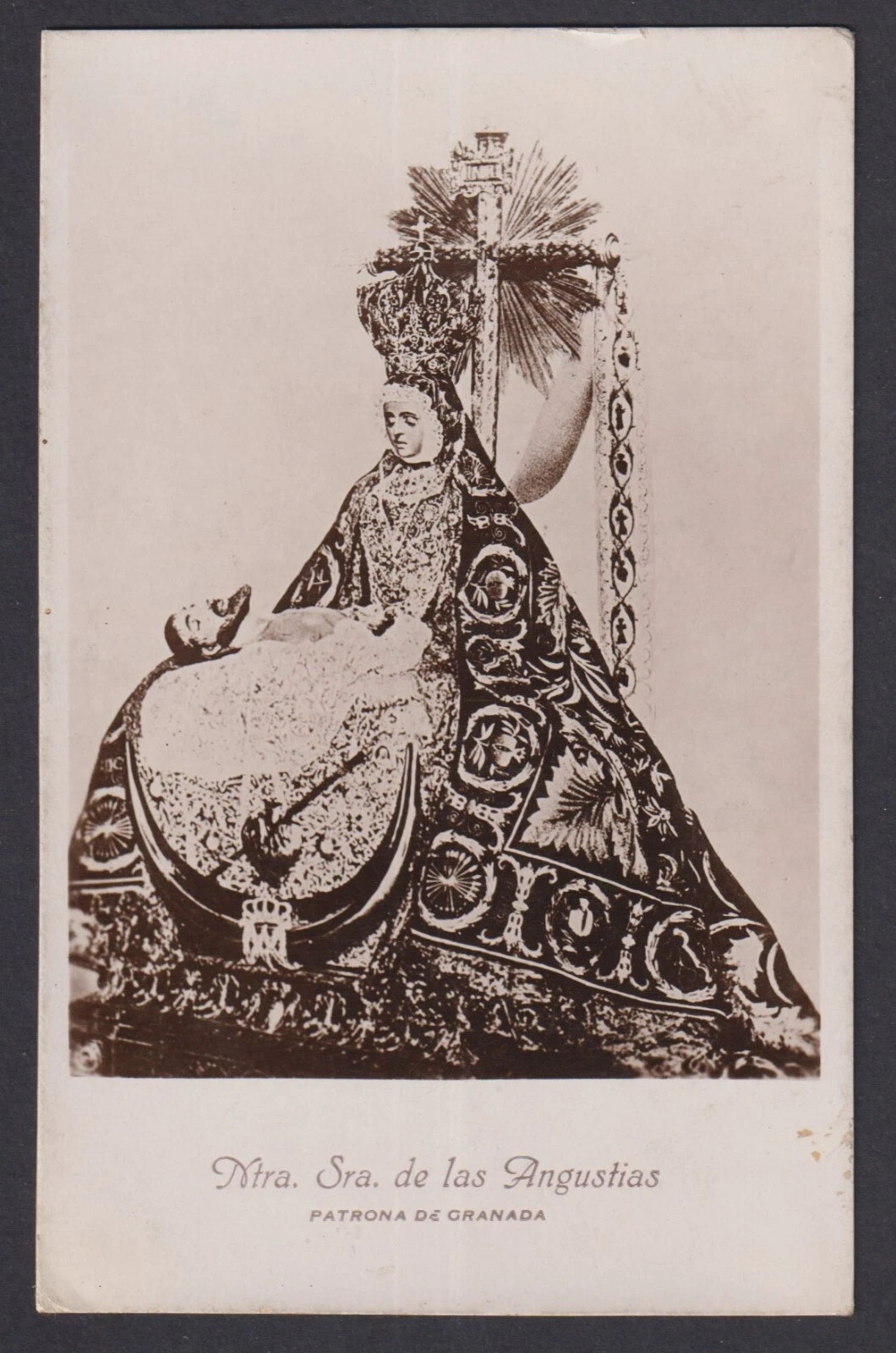 Holy card antique postale of Virgin de las Angustias santino image pieuse stampa