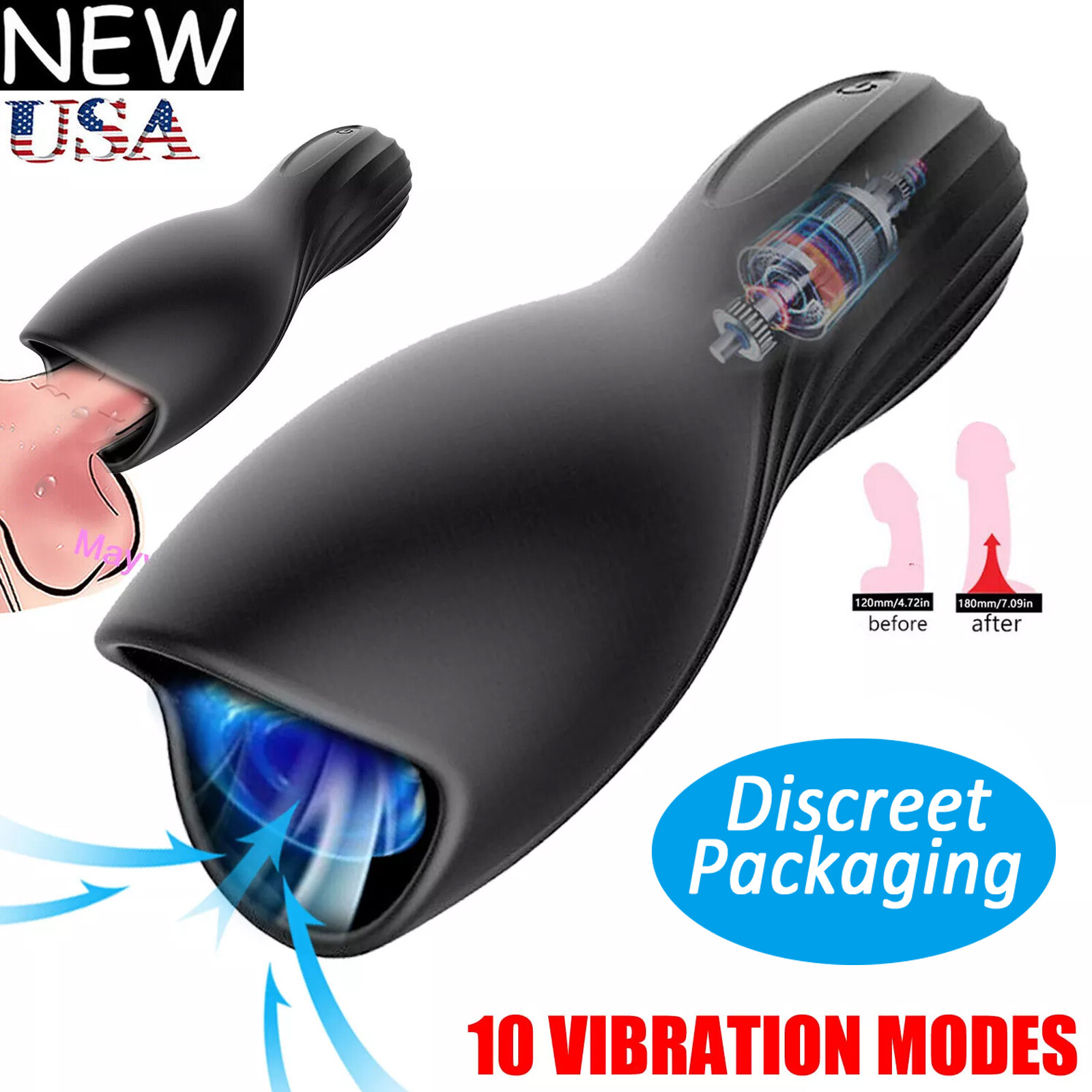 Automatic Handsfree Male Masturbator Cup Stroker Pocket-Pussy Sex Toys Men Adult