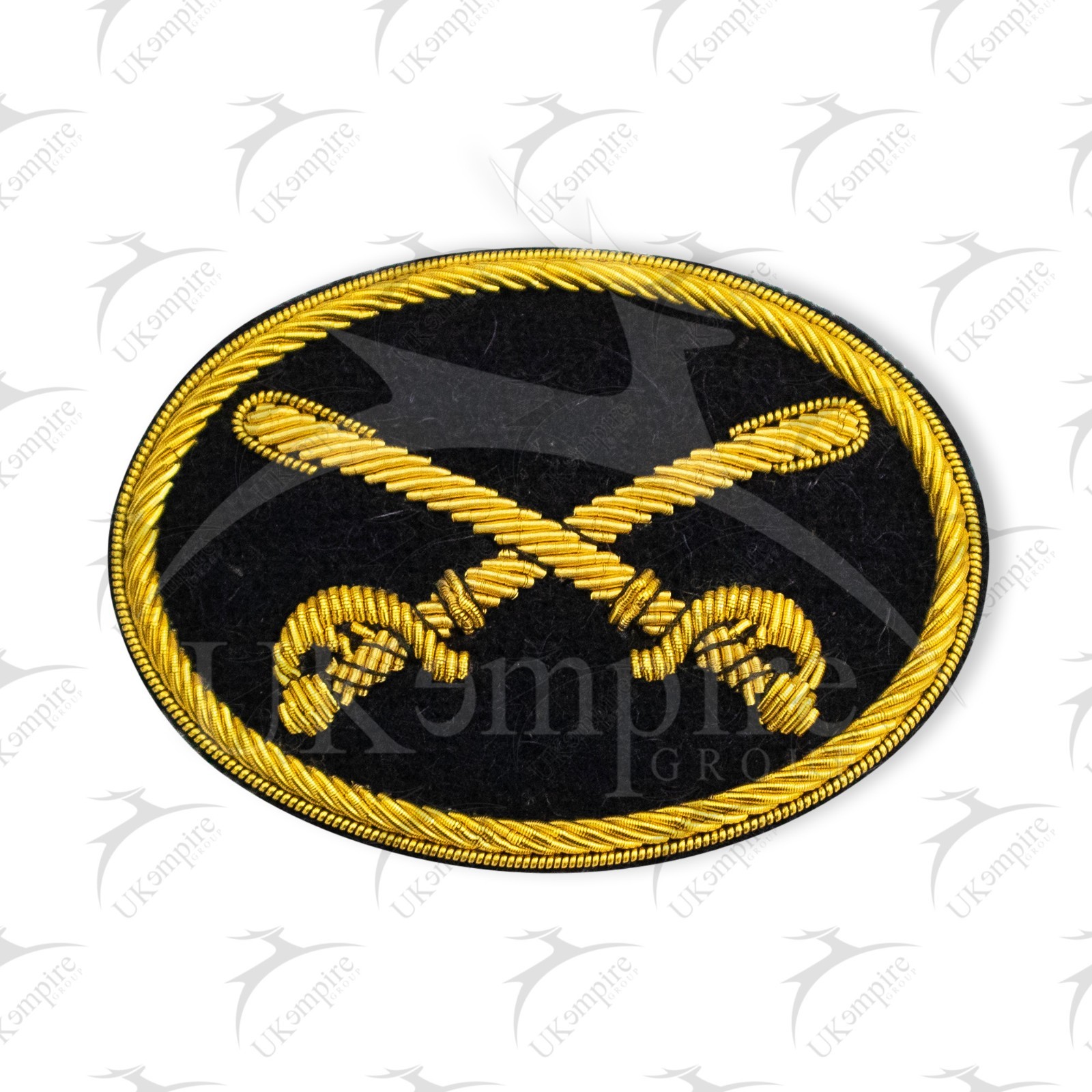 Civil War Officers Hat Insignia Badge (Small) Cavalry Gold Bullion Wire