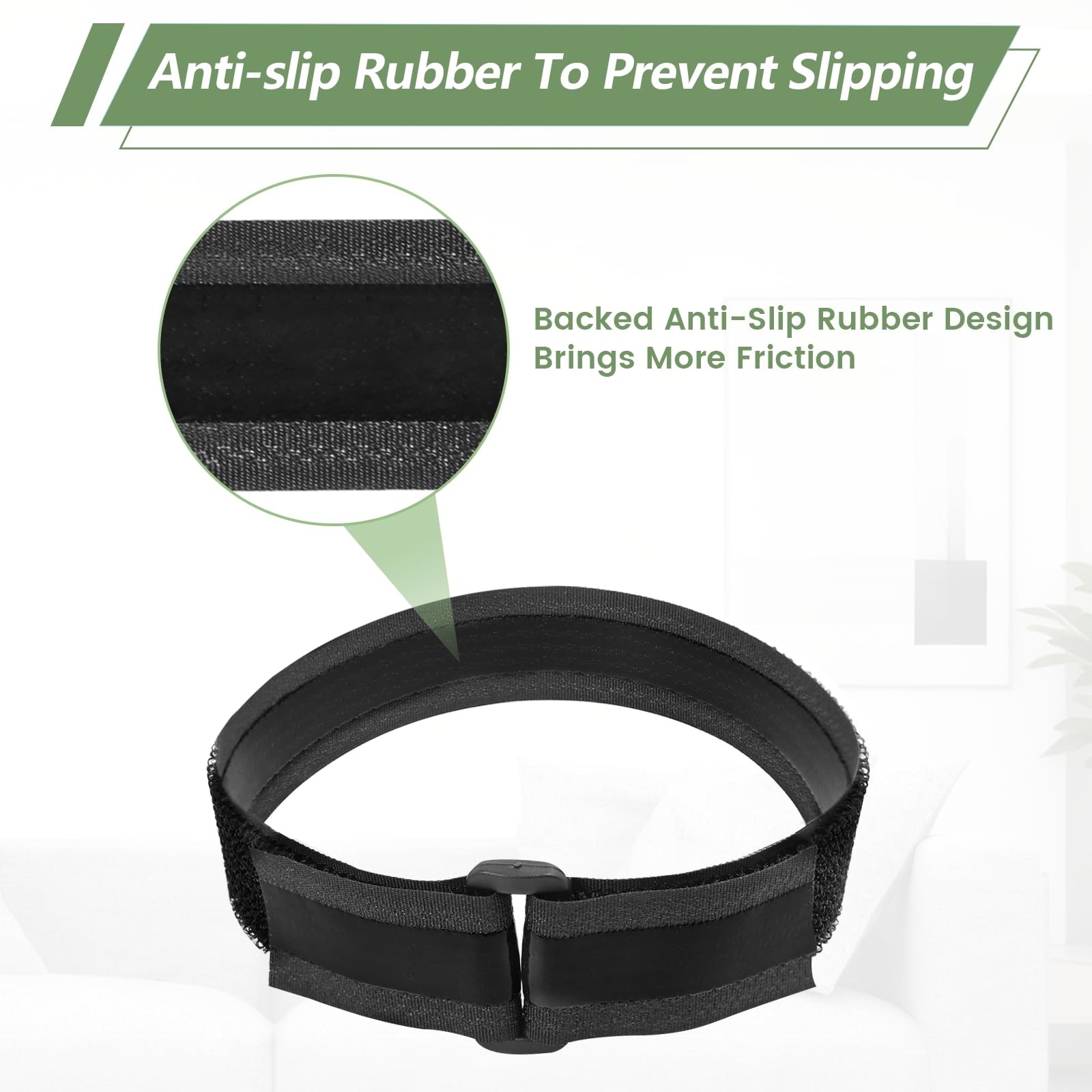 Heavy Duty Hook and Loop Straps with Non-Slip Rubber Backing | 1in x32ft with...