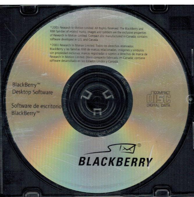 RIM BlackBerry Desktop Software Windows Install CD-ROM (2003)