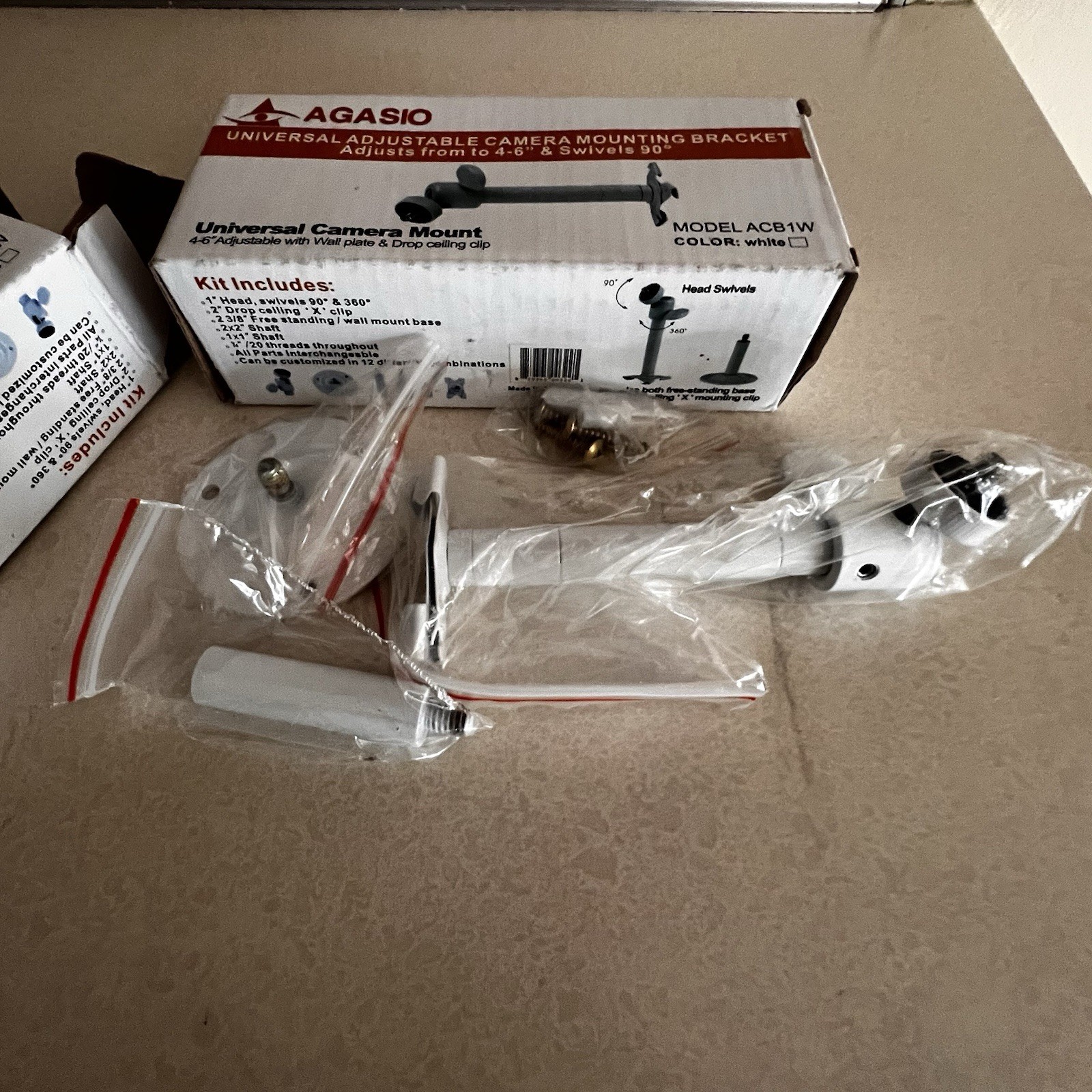 Agasio Universal Security Camera Mount Bracket ACB1W Adjustable White