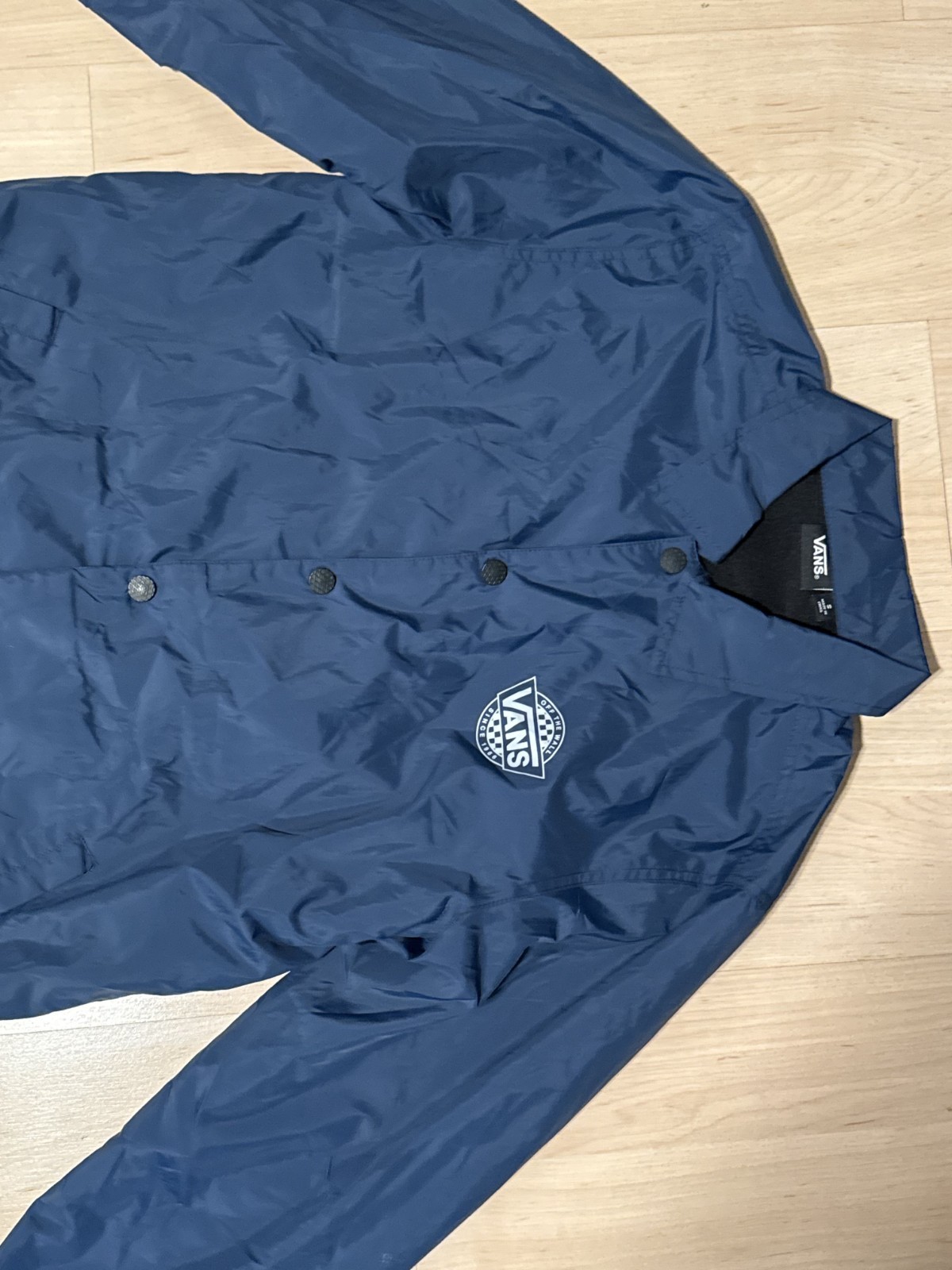 Vans Off The Wall Button Rain/Windbreaker Shell Jacket Navy Men’s Size Small