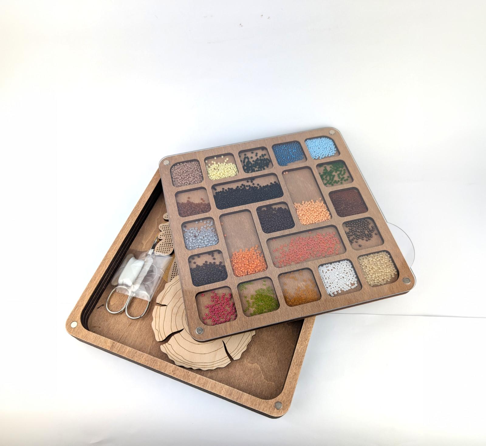 Beads Storage Box Big, Bead Organizer Tray 8*8in