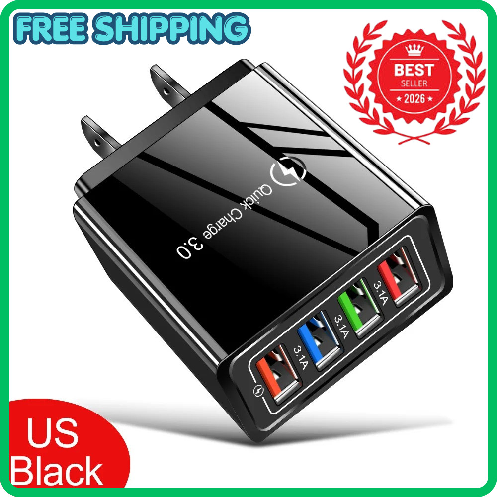 Hyper Charge Pro Charger – 4-Port Quick Charge for Android iPhone Fast Charging