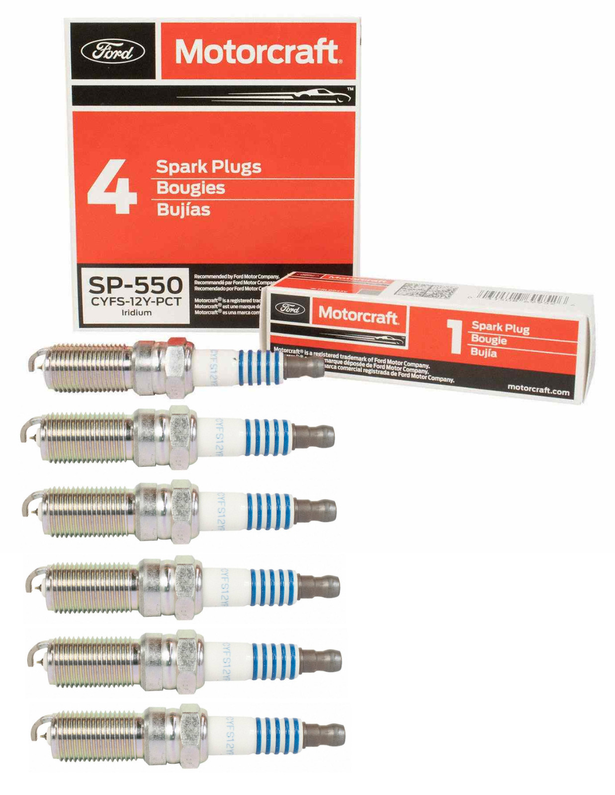 MOTORCRAFT IRIDIUM SP550 SPARK PLUG Set of 6 FOR CADILAC FORD LAND ROVER LINCOLN
