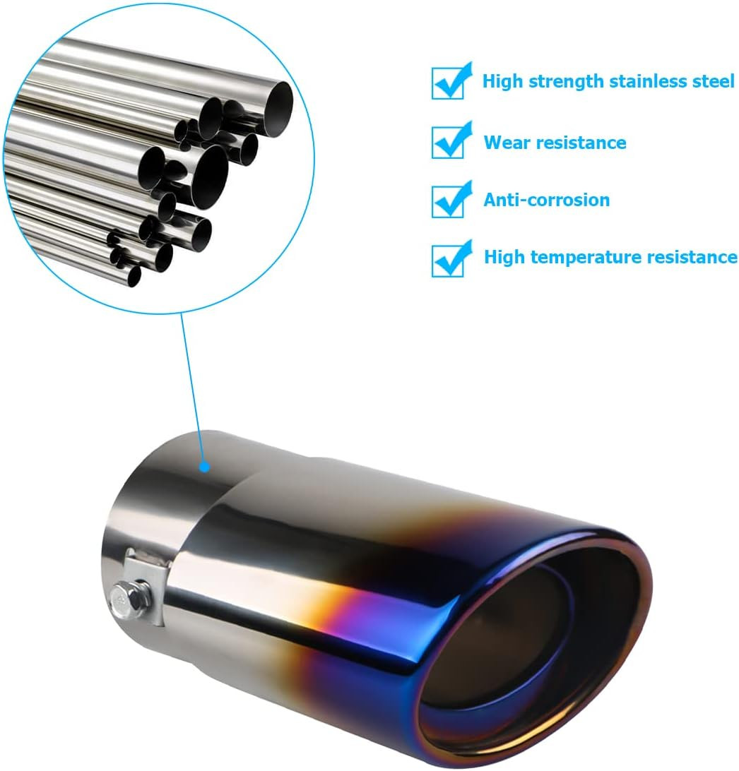 Stainless Steel Car Exhaust Tip, 2.5" to 3.3" Universal Car Exhaust Pipe Modific