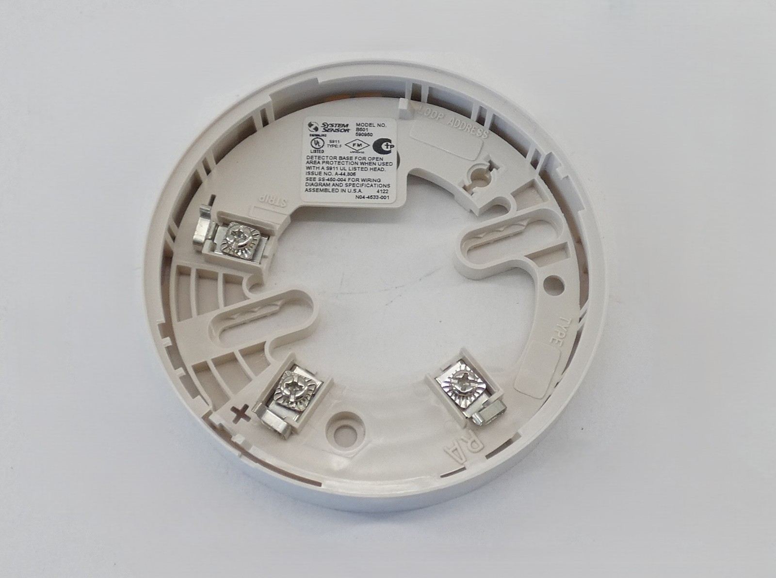 System Sensor 417487 B501 Smoke Detector Base Mount Bracket - NEW Surplus!