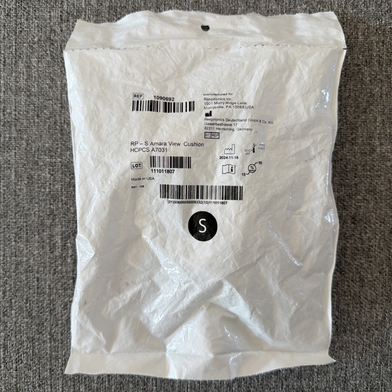 Philips Respironics Amara View Cushion HCPCS A7031 Size Small Sealed