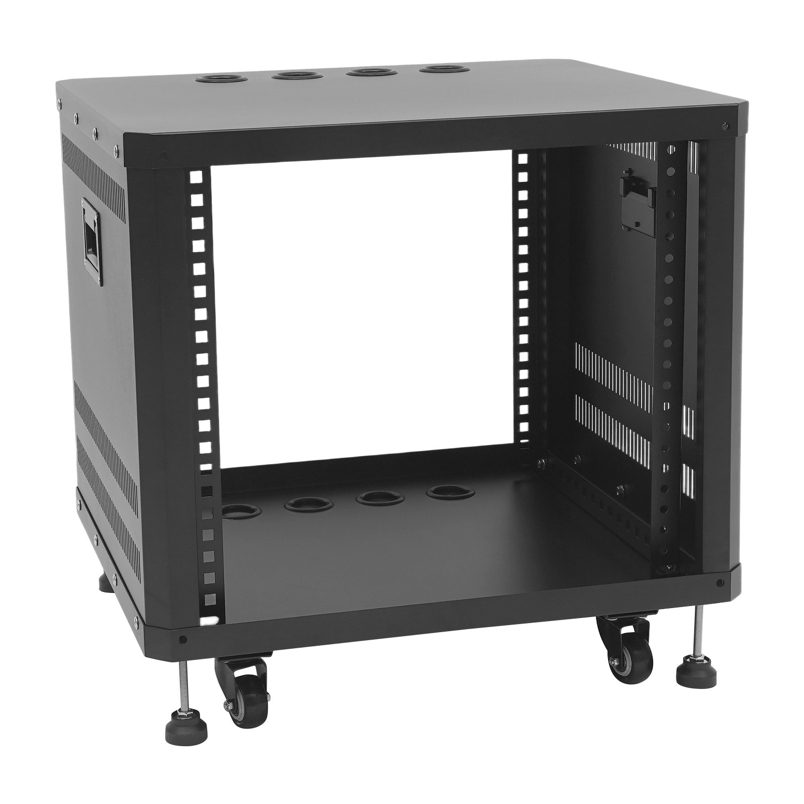 Server Rack Cabinet, Rolling Studio Rack Case 9U Server Rack Universal Wheel