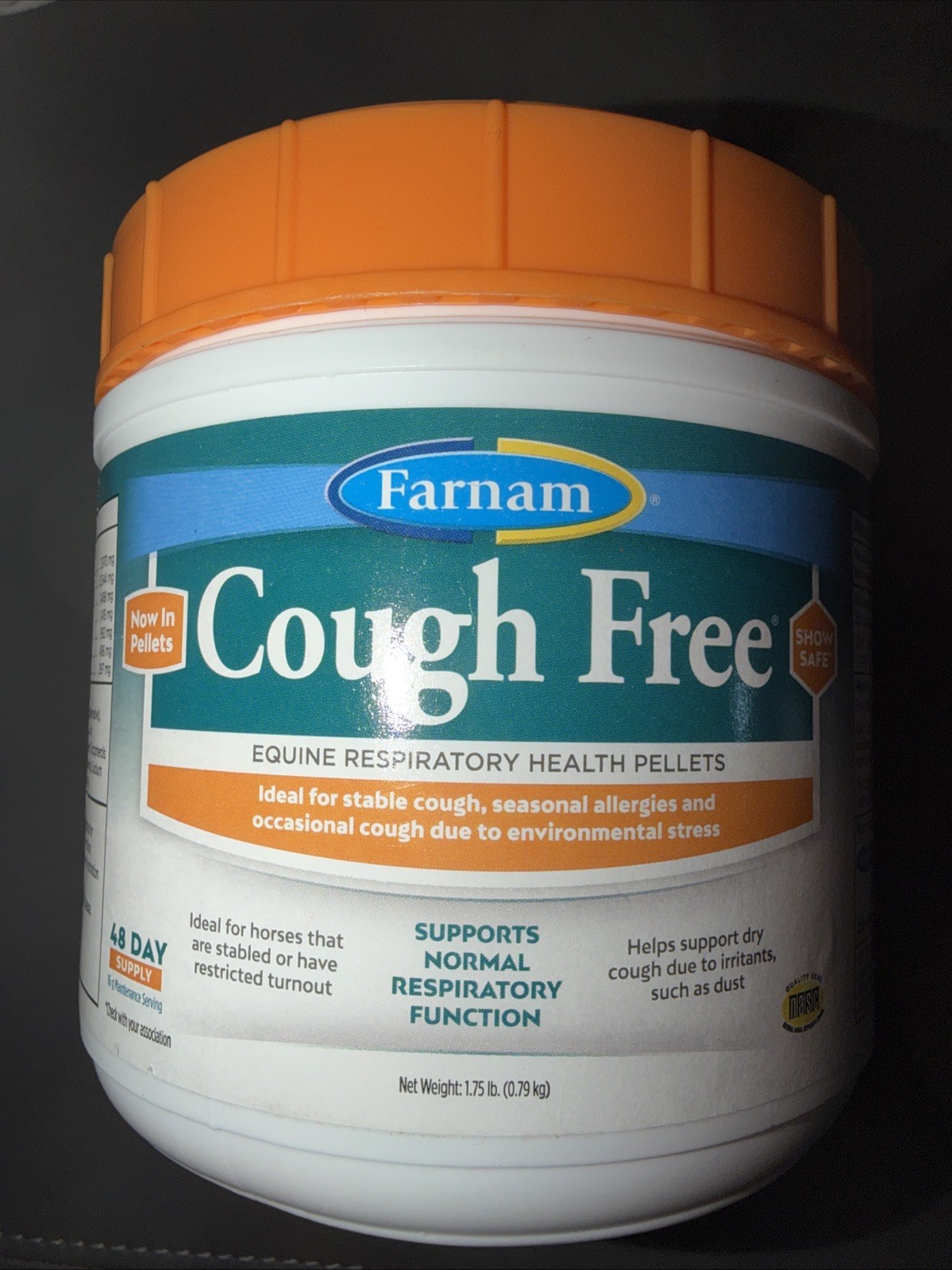 Cough Free Equine Respiratory Health 48 Day Supply 1.75 Lbs By Farnam!!
