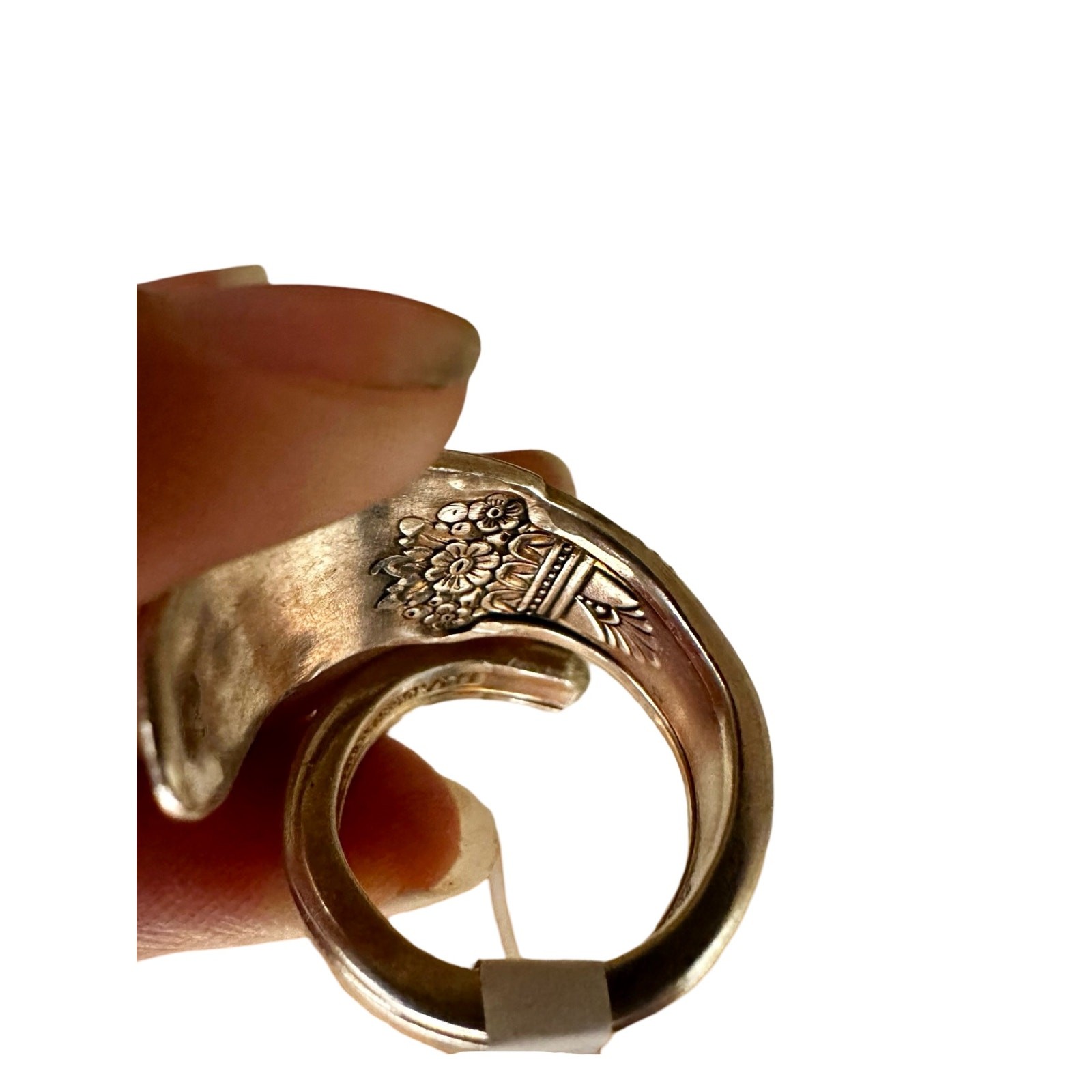 Size 8 Sterling Silver Plated Spoon Rings 1947 First Love Pattern