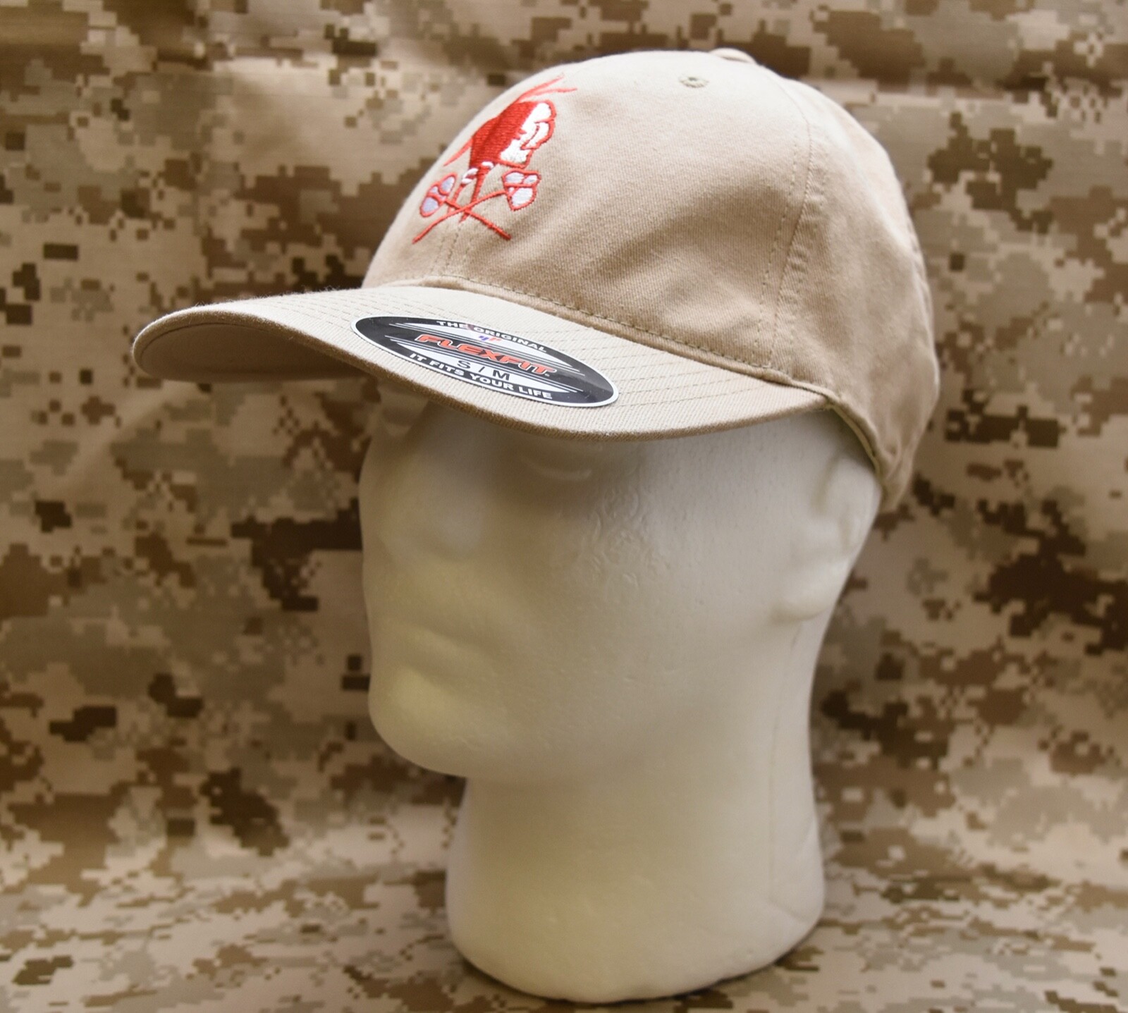 NSWDG Red Squadron Tan Flexfit Brand Baseball Cap S-M DEVGRU Red Team Ball Cap