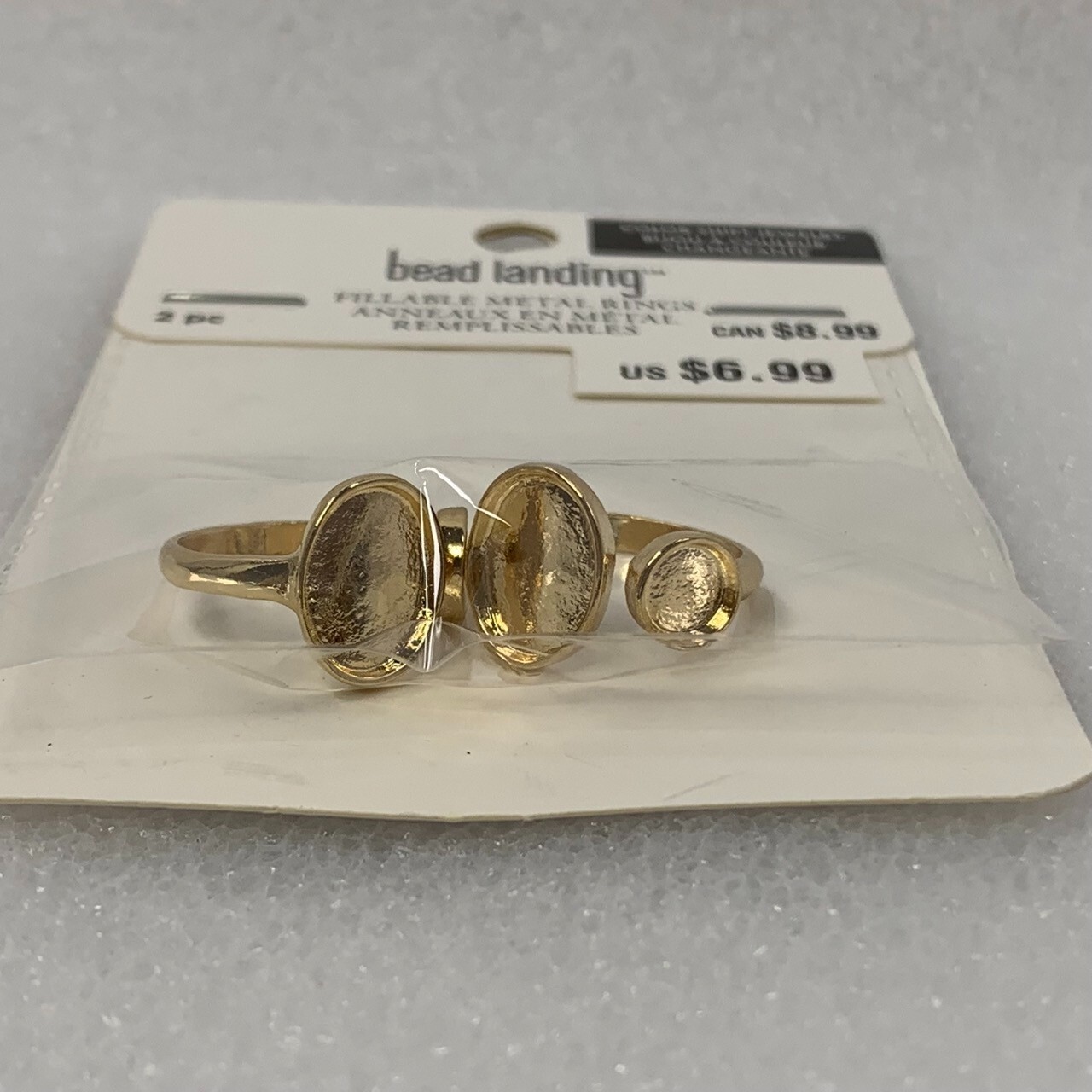 Bead Landing Gold Fillable Metal Ring Blanks for Color Shifting Jewelry Making
