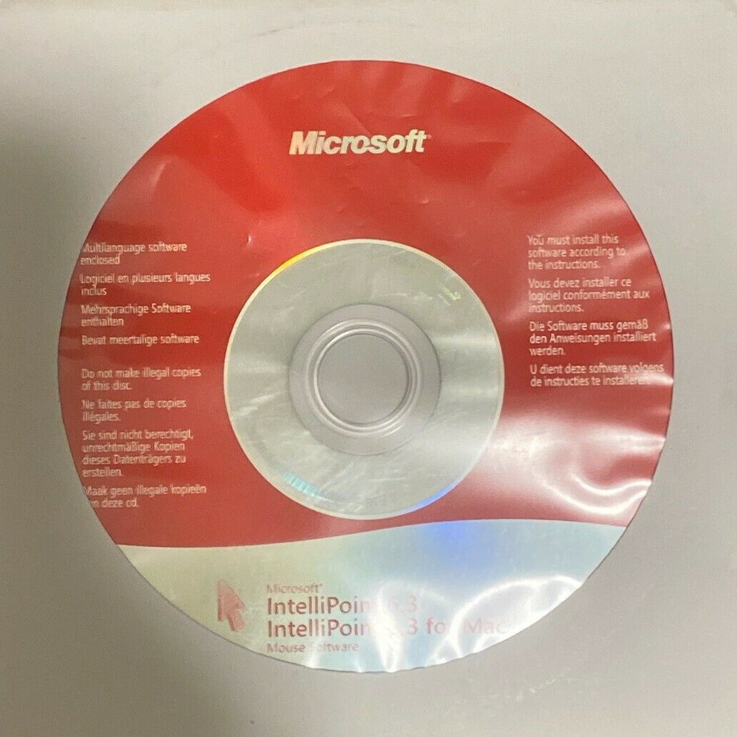Microsoft IntelliPoint 7.1 Mouse Software for Windows / Mac CD-ROM (2009) New
