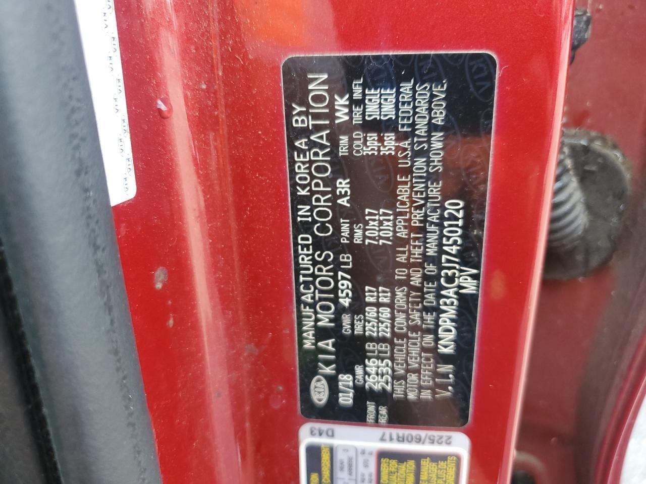 SPORTAGE 2018 Glove Box 4888648