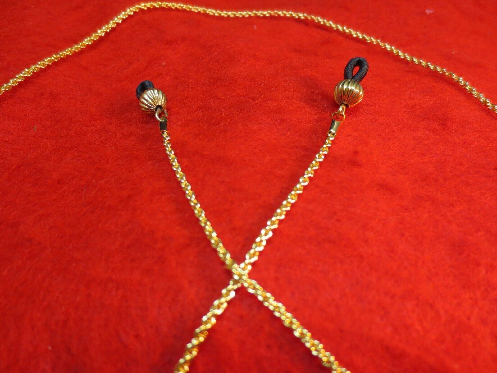 EYEGLASS HOLDER 24 INCH 14KT GOLD PLATED 1.7mm ROPE CHAIN EYEGLASS HOLDER