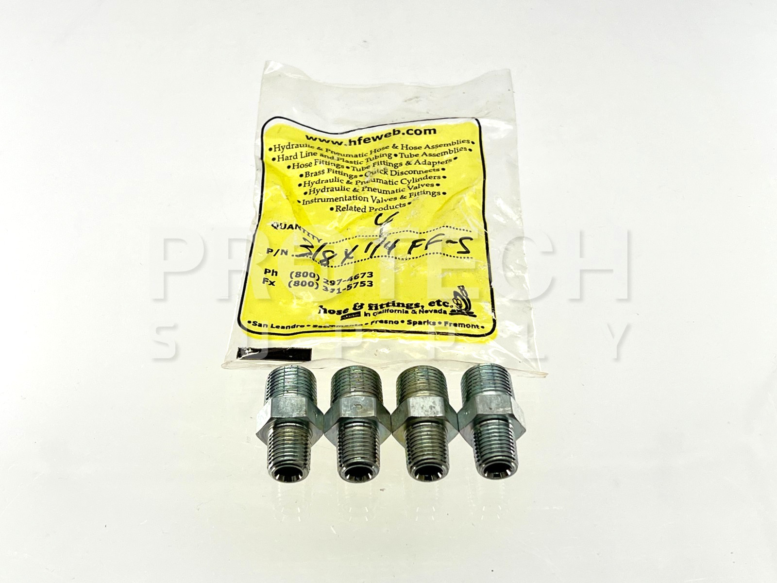 (Pack of 4) Hose & Fittings 3/8 x 1/4 FF-SS Hydraulic Fittings NEW w/ WARRANTY