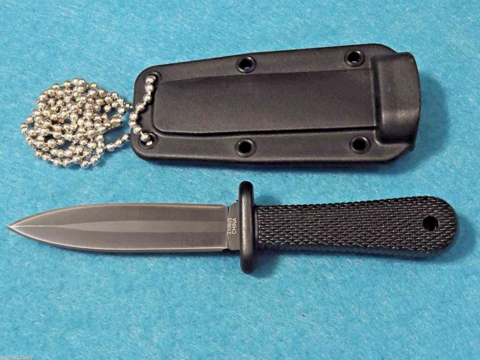 MINI NECK KNIFE 210925 Black double edge dagger fixed blade 5 1/2" overall NEW!