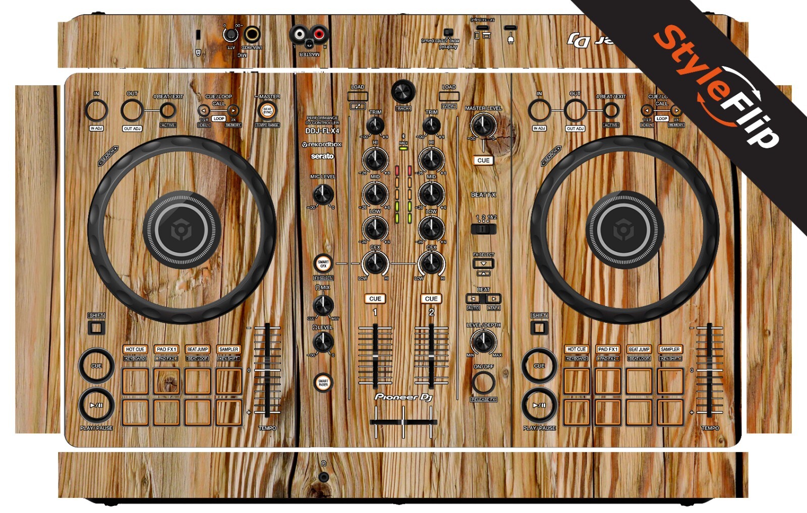 Pioneer DDJ-FLX4 Skin | Wood #4 | Protective Decal | StyleFlip Skins