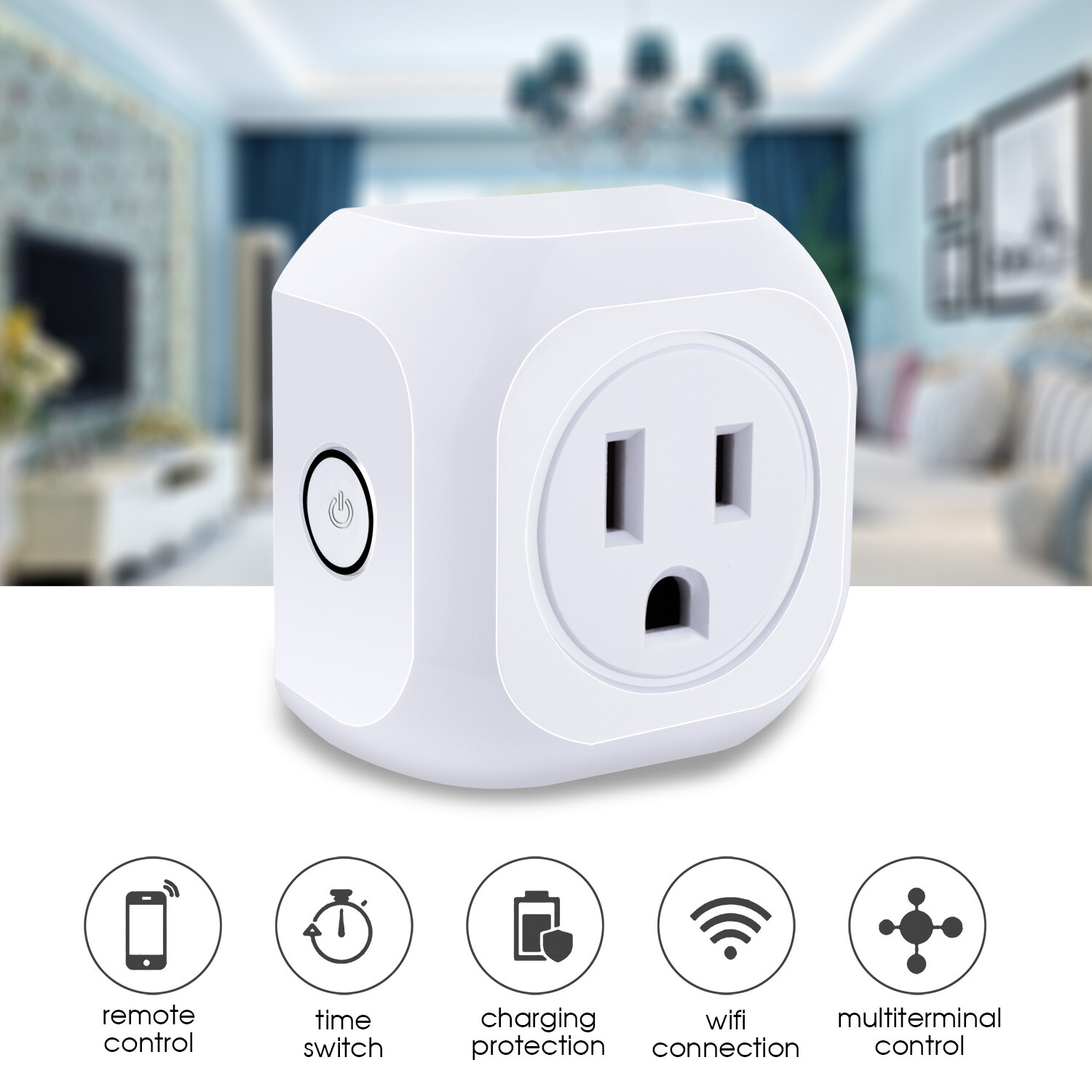 4*Wifi Smart Plug Remote Control US Socket Outlet Support Alexa Echo/Google Home