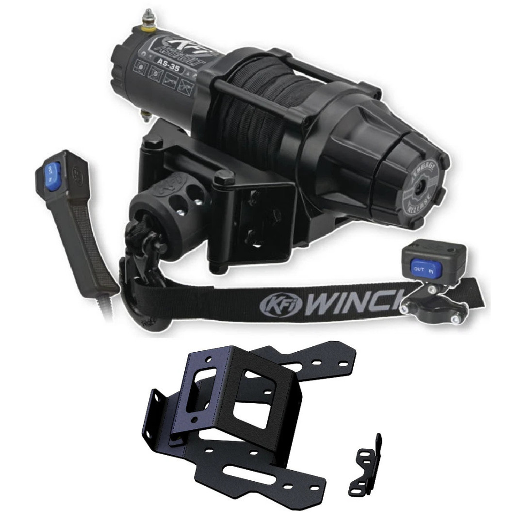 KFI 3500lbs ATV Assault Winch & Mount 101575 Kit 2018-2024 Arctic Cat Wildcat XX