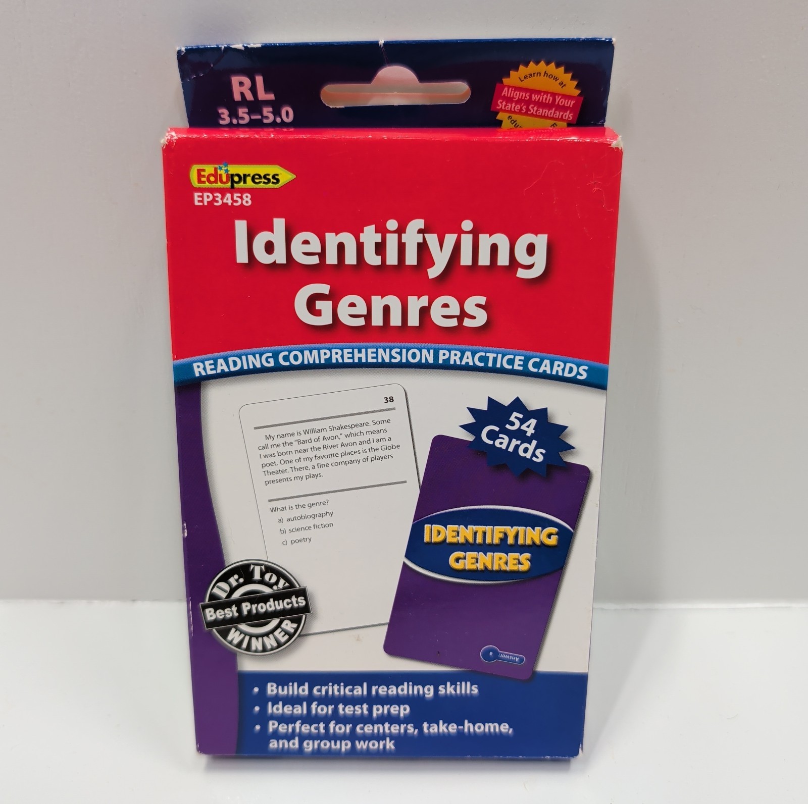 Edupress Identifying Genres Reading Comprehension Practice Cards Grades 5‑7 New