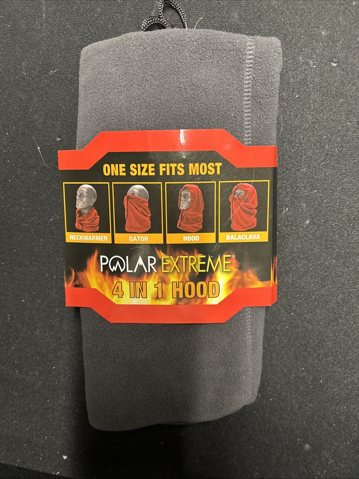 Polar extreme 4 in one hood one size winter hat cover scarf