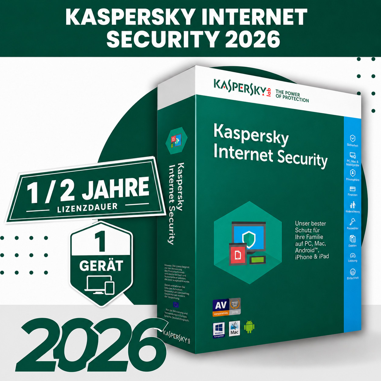 K Internet Security 2026 | for Windows - Key by Email - 1 Device / 1, 2 Years