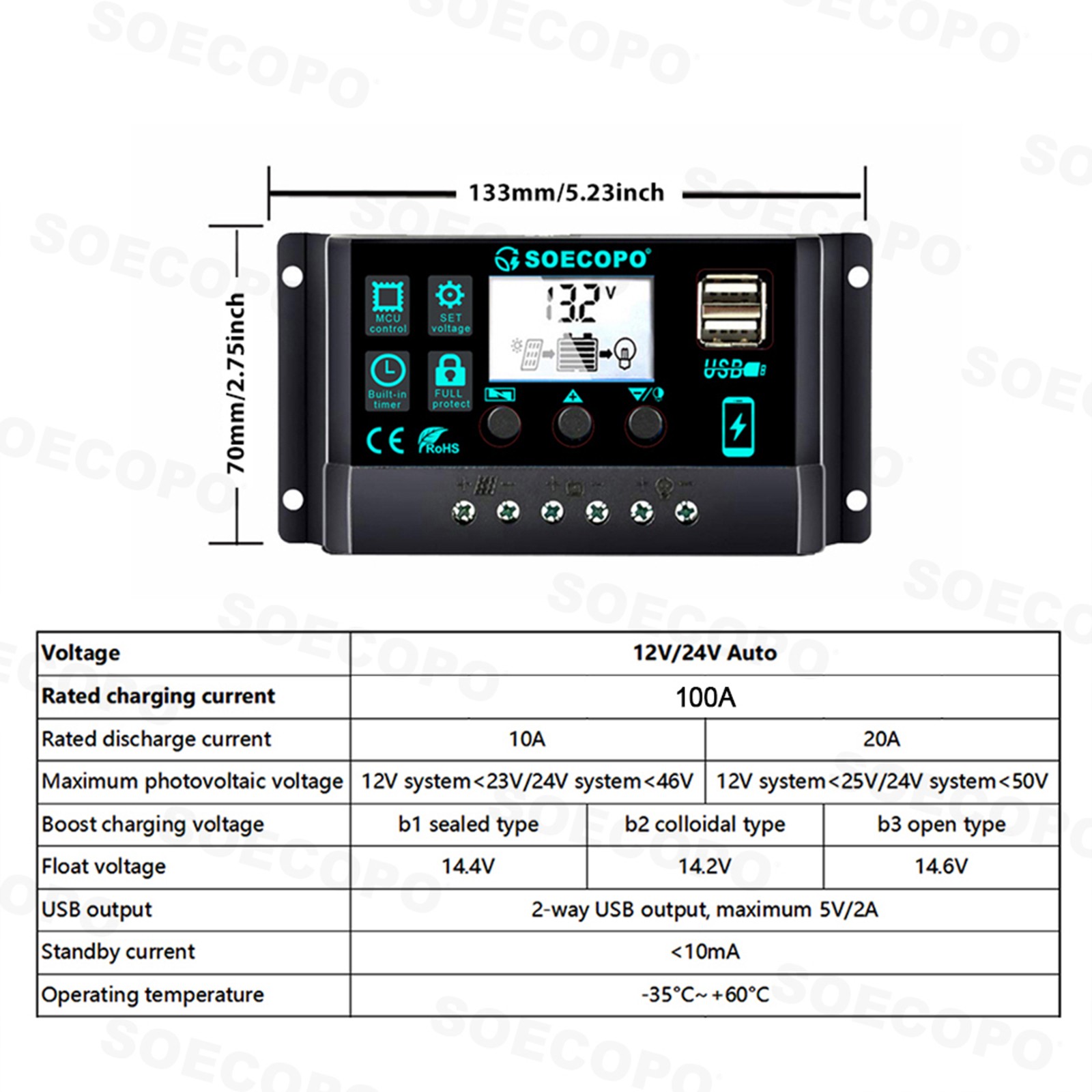 1200W Solar Panel Set - 2 x 600W Concentrator Panels + 100A Controller Outdooryc