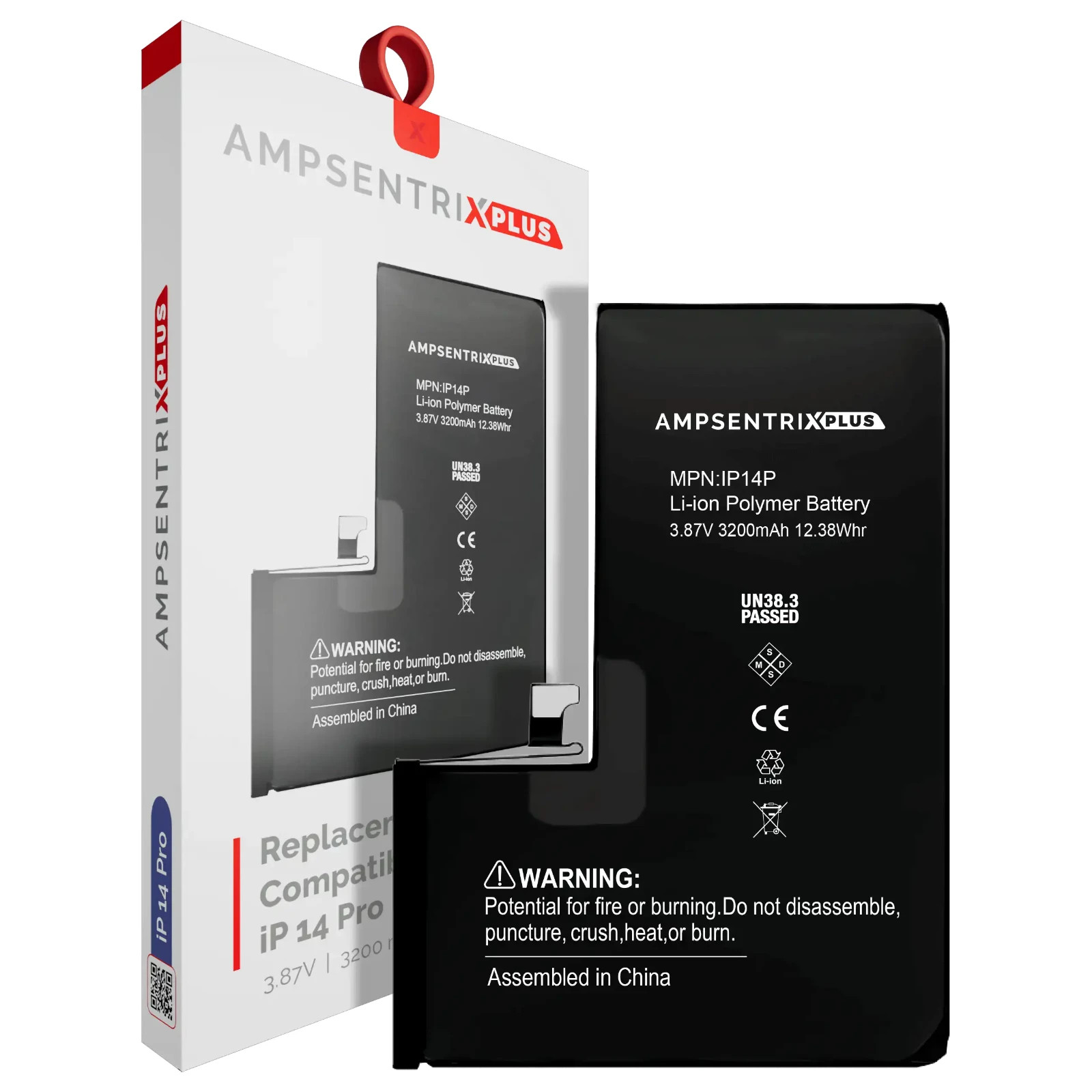 Replacement Battery For iPhone 14 Pro AmpSentrix Plus No Message No Soldering