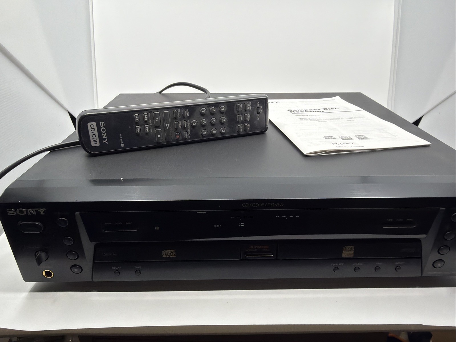 Sony RCD-W1 CD Recorder + CD Player w/ Remote Original Box And Manual