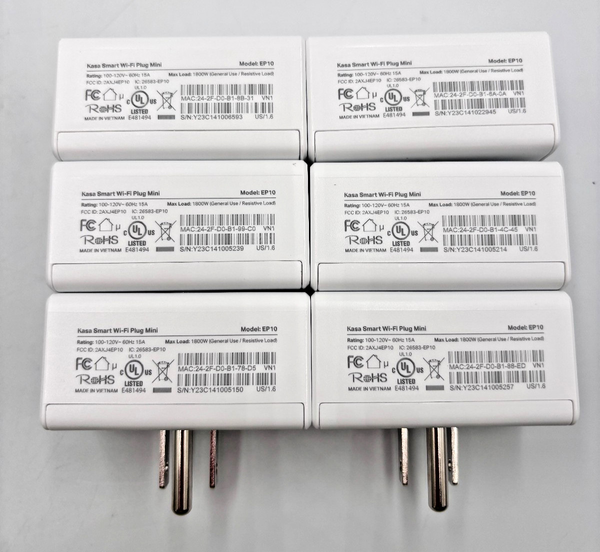 6 x TP-Link: Kasa Smart Wi-Fi Plugs Model: EP10 | Pre-owned | Tested
