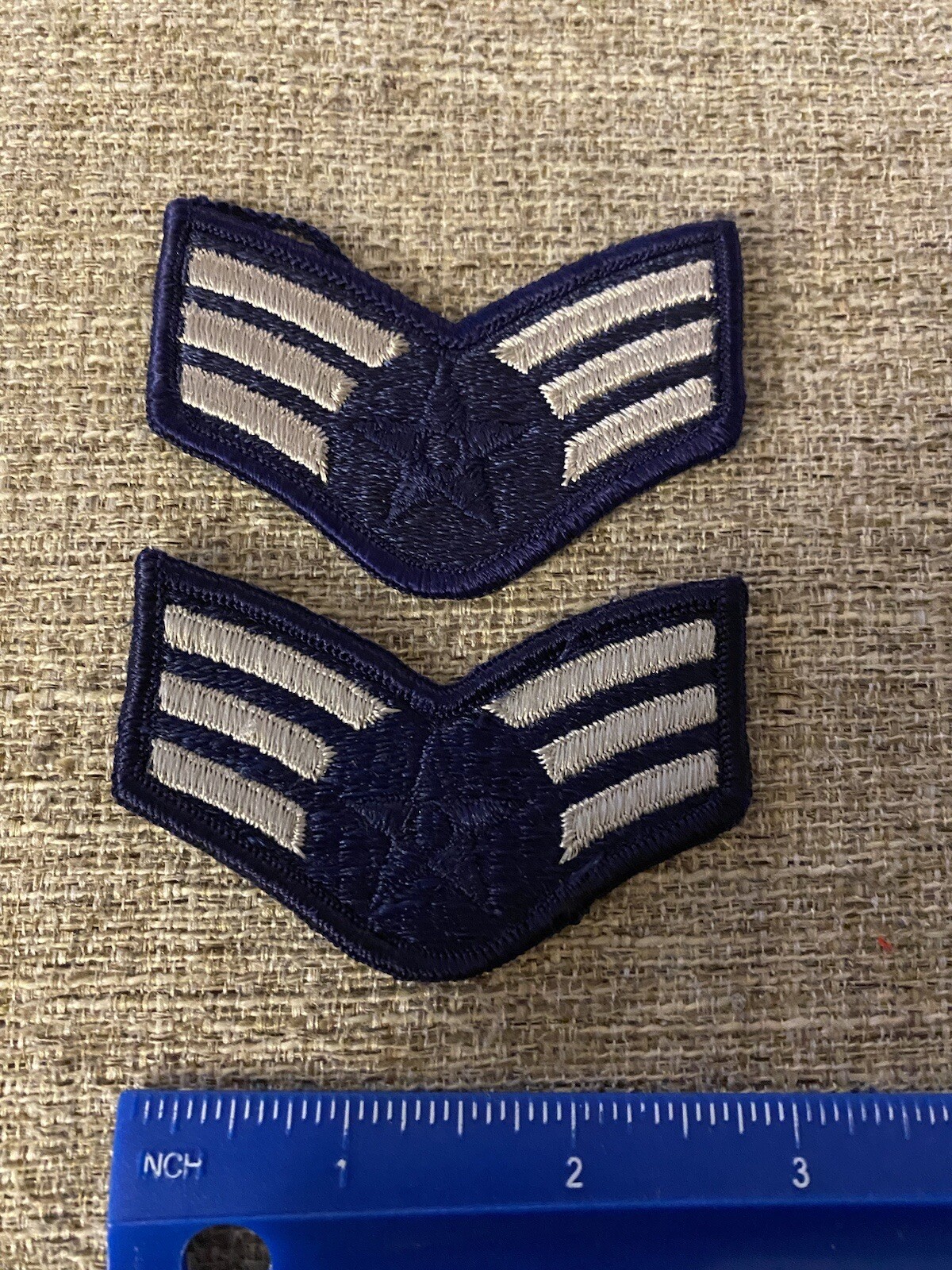 Pair Of Small US Air Force Senior Airman Enlisted Rank Patches USAF INV3387