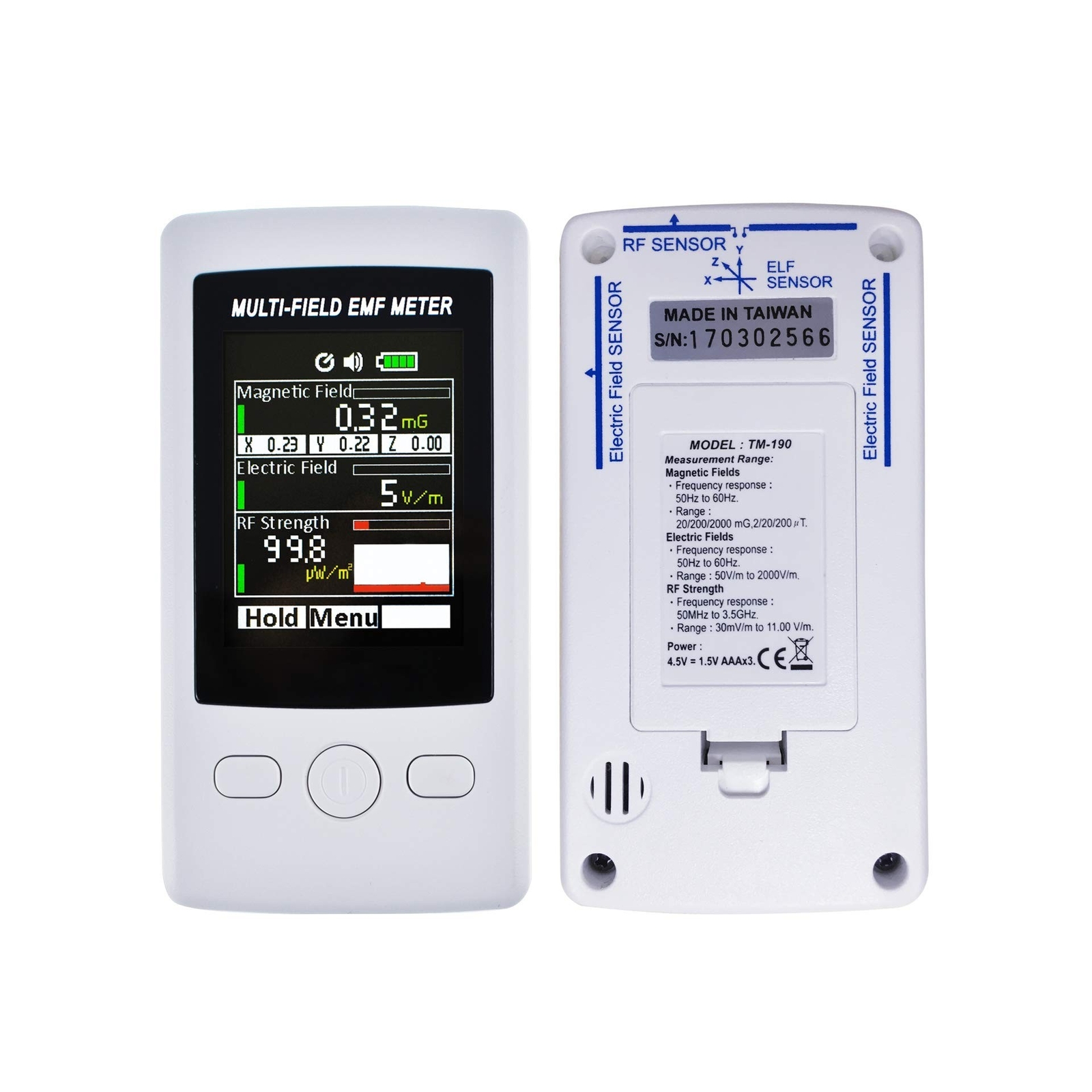 Multi-Field EMF Meter Pocket ELF RF Gauss Meter 2000mG Electromagnetic Electr...