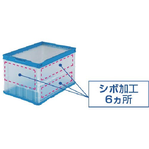 TRUSCO Thin Folding Container 30Lrock with Lid Transparent TR-C30B-TM