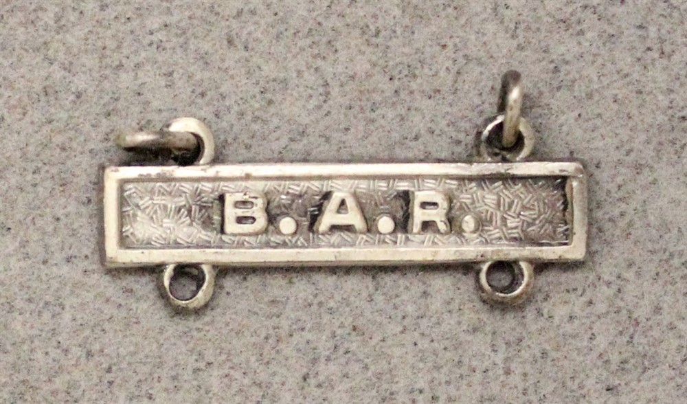 U.S. Army: B.A.R. - bar for Marksmanship Badge, w/frosted finish