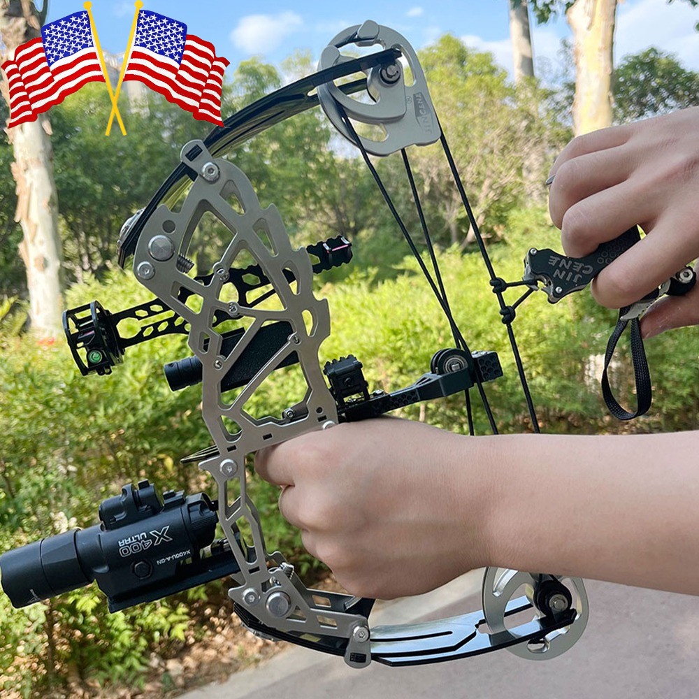 13" Archery Short-axis Compound Bow Set 15-32lb Adjustable Steel Hunting Target