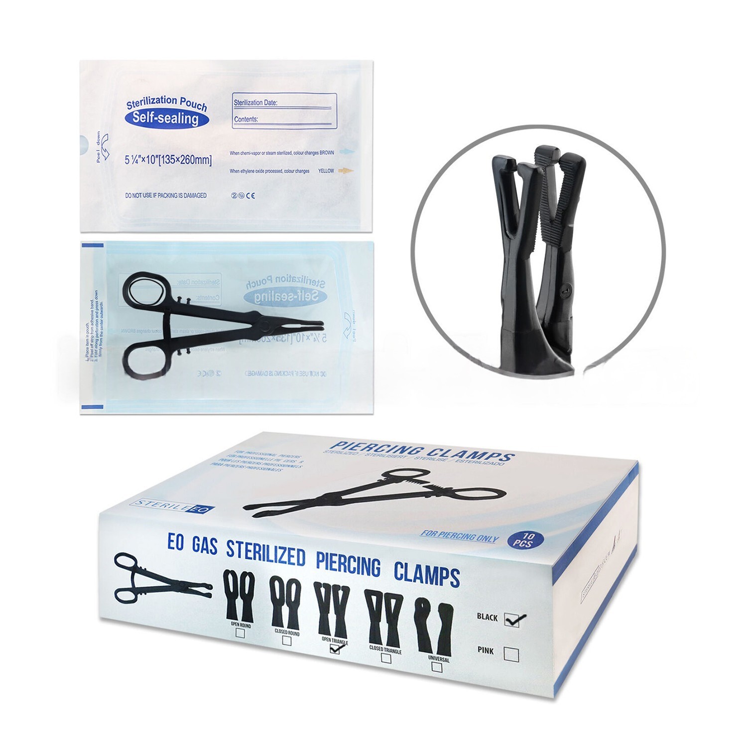 Sterile Slotted Pennington Piercing Clamp Triangle Shape EO Gas Sterilized