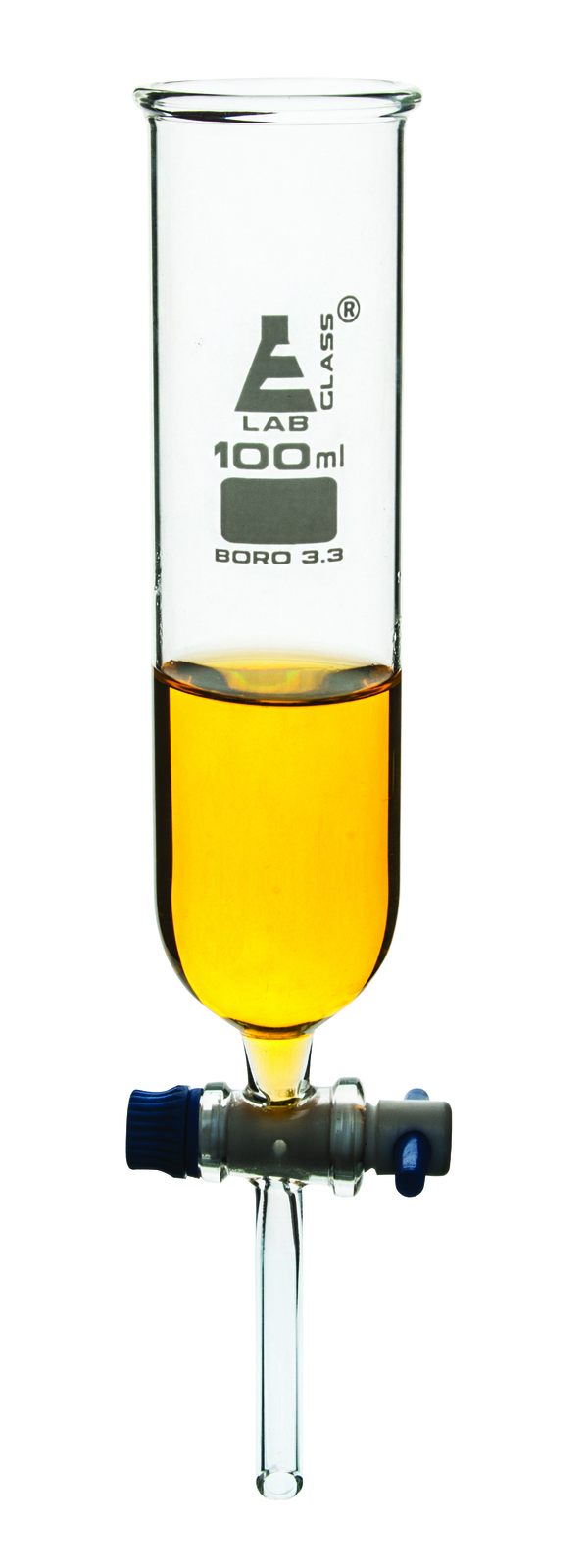Dropping Funnel 100ml, PTFE Key Stopcock - Borosilicate Glass - Eisco Labs