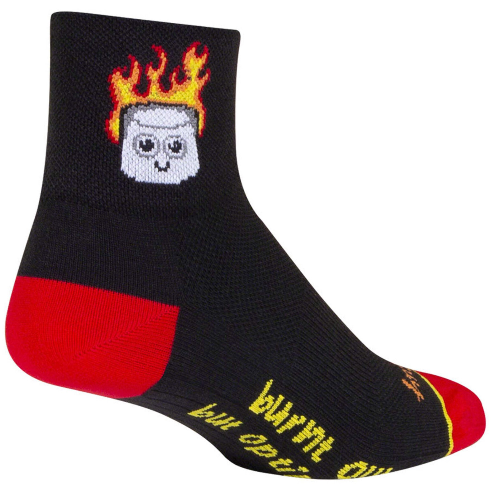 Socks - SockGuy - Burnt Out Black S/M 3" Classic Cycling/Running NEW