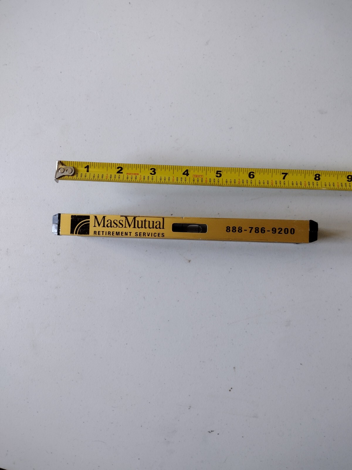 Antique Vintage Aluminum Plastic Level 7-1/2" Torpedo Carpentry Woodworking Tool