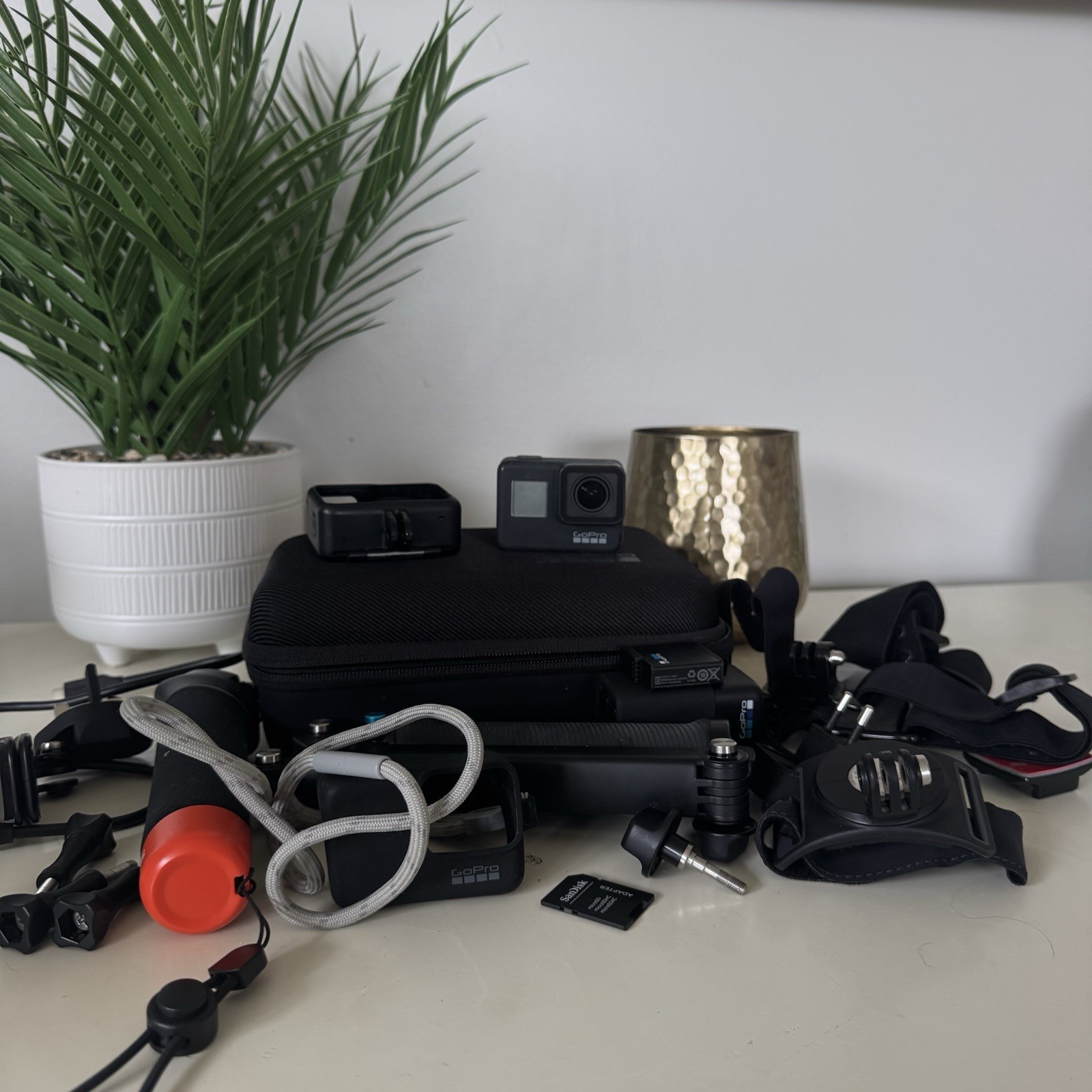 GoPro HERO7 Black Camera Accessory Bundle w/ Case, Mounts, Cables, Black