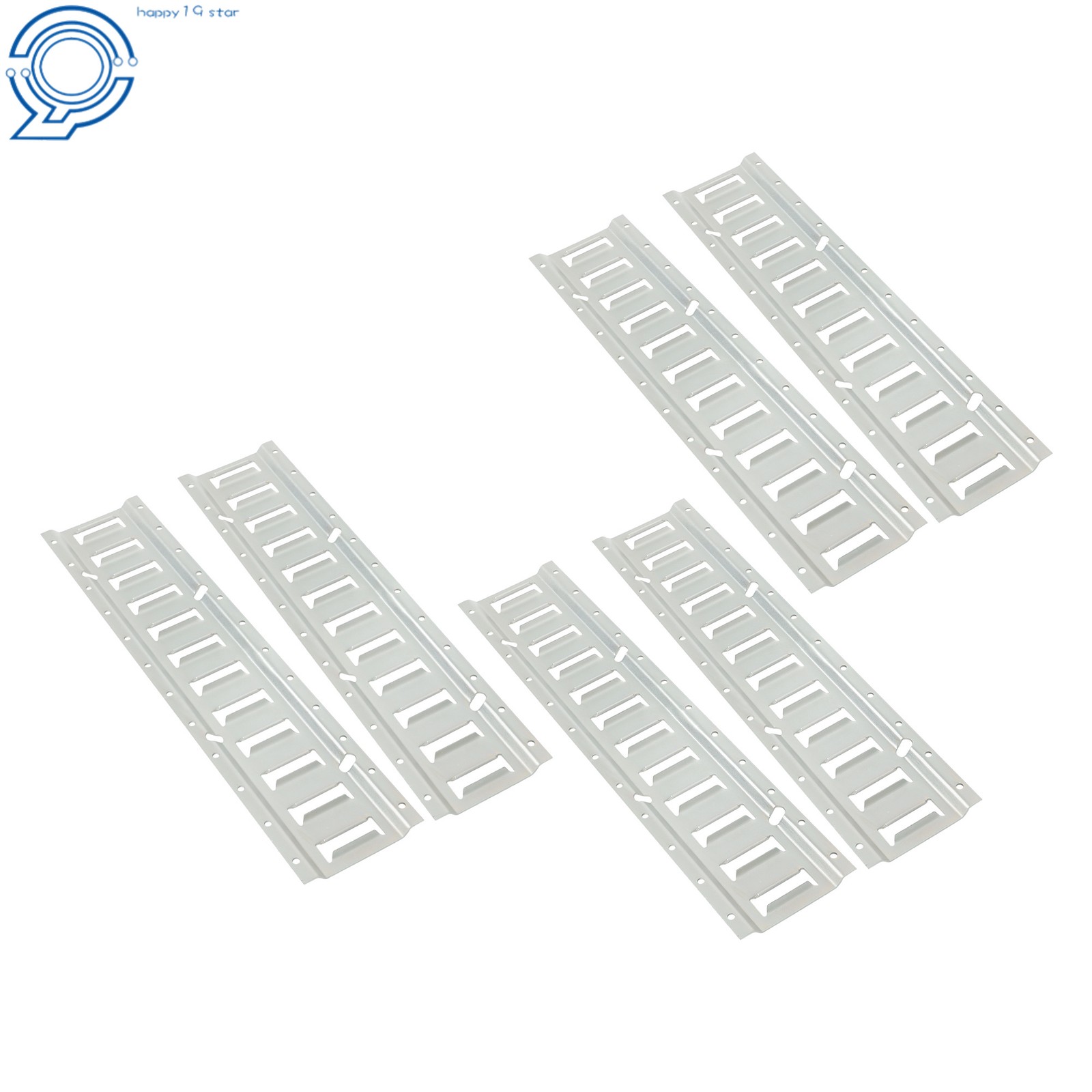 6 Pack 2' E Track Tie Down Rail Kit Silver Rail For Enclosed Cargo Trailer Truck
