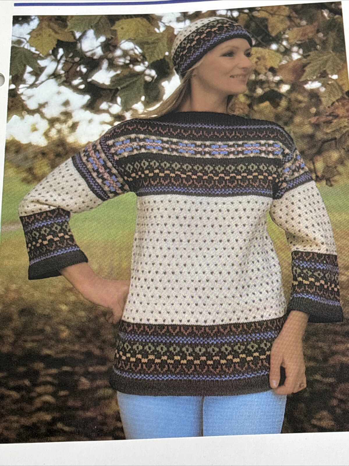 Fairisle Sweater and Cap Women's Knitting Pattern Card