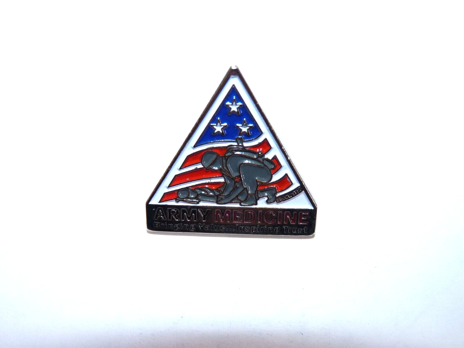 Army Medicine Bringing Value...Inspiring Trust Silver Tone Lapel Pin - N3
