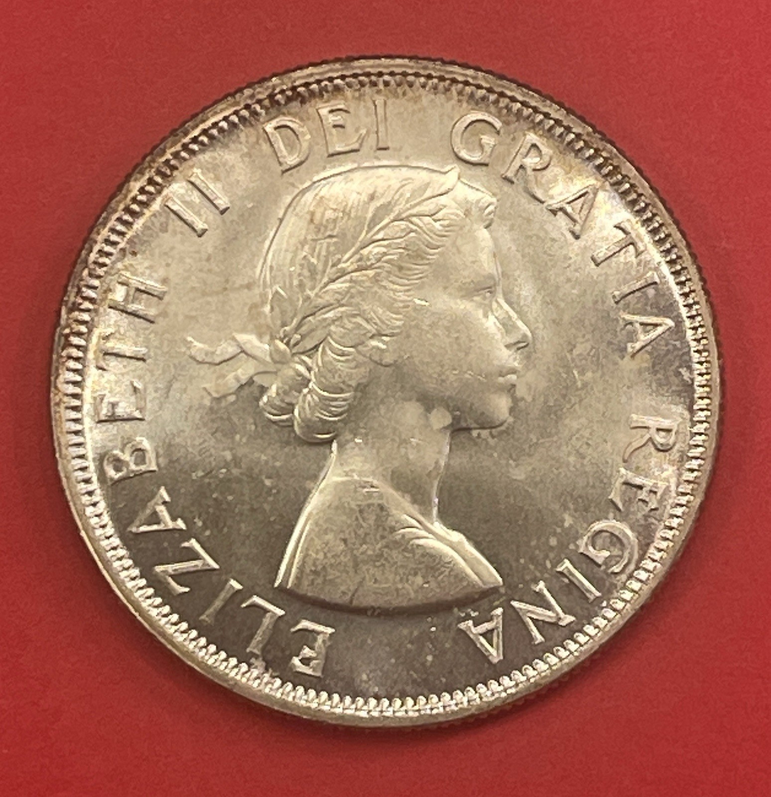 1955 Canada 80% Silver 50 Cents, Half Dollar, Gem Uncirculated.