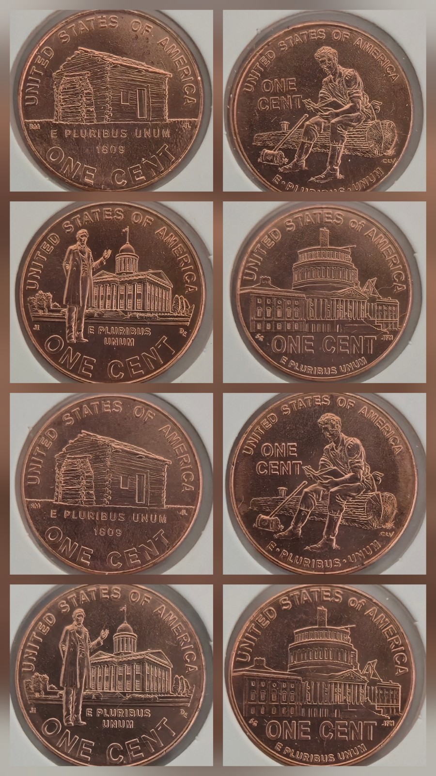 2009 P&D Complete 8 Coin Lincoln Penny Set in "Uncirculated" Condition