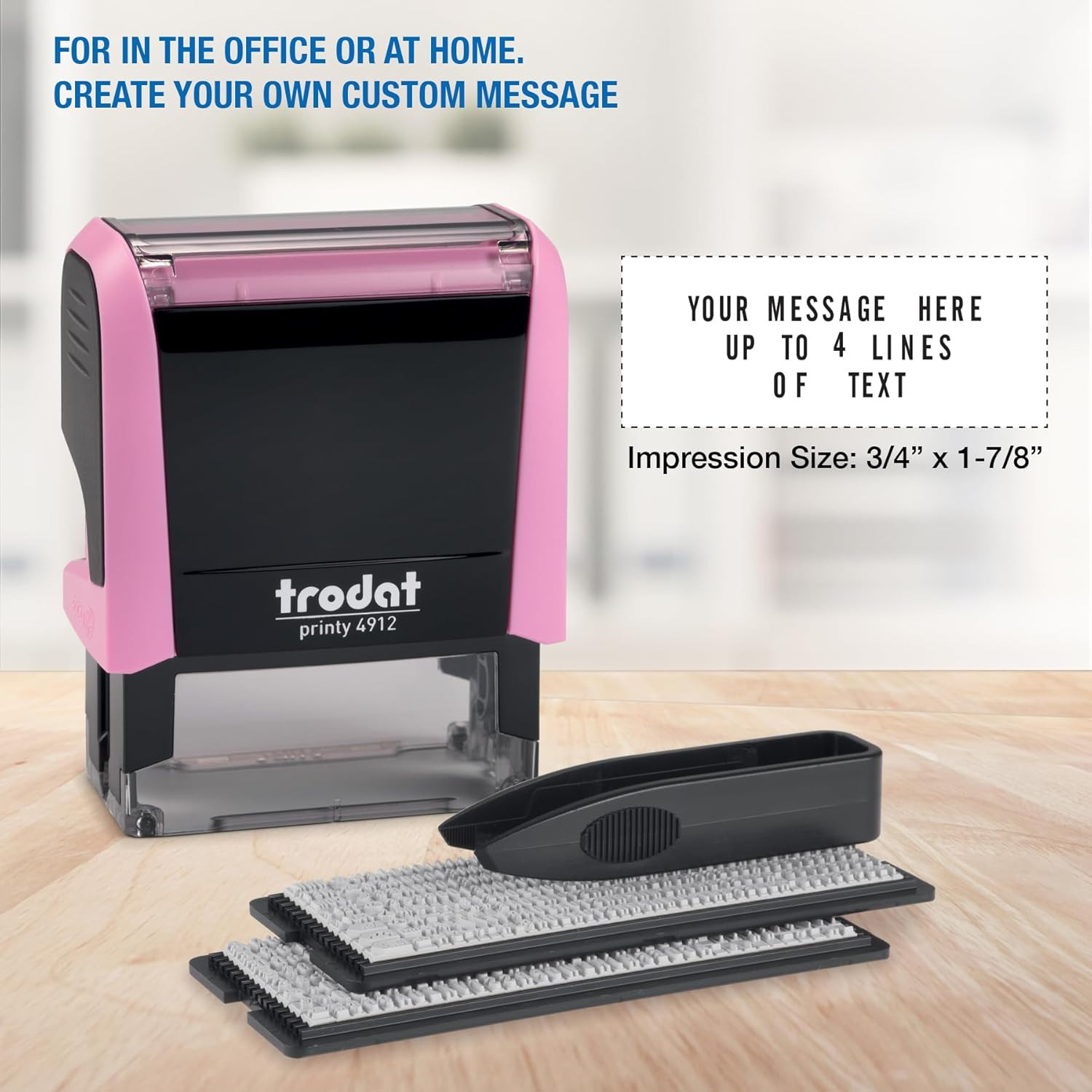 Printy 4912 Self Inking Do It Yourself (DIY) 4 Line Personalized Custom Message